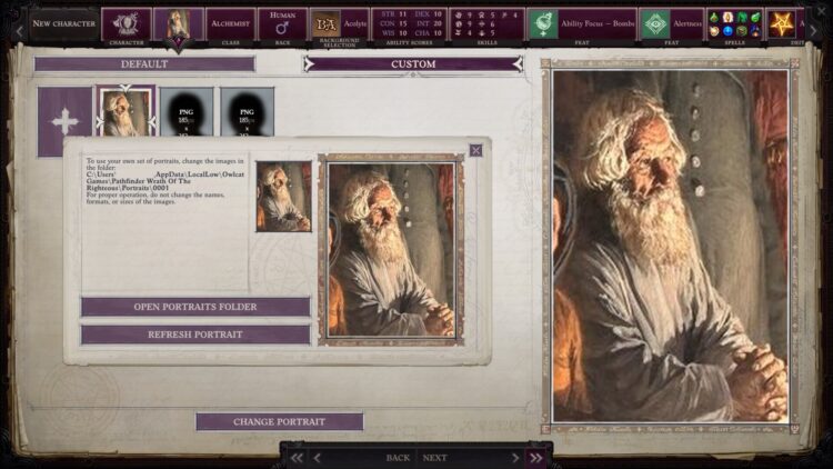 Pathfinder : Wrath of the Righteous - Comment utiliser les portraits personnalisés