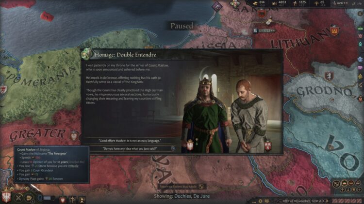 Crusader Kings III : Royal Court — Comment apprendre de nouvelles langues