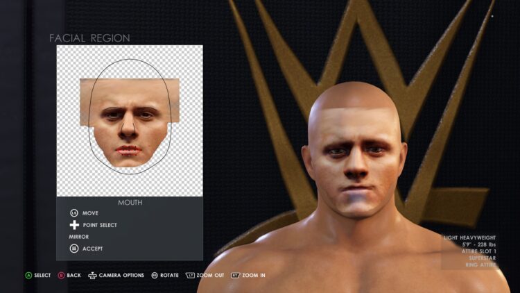 WWE 2K22 : Créer une superstar - Photos de visage et TCA