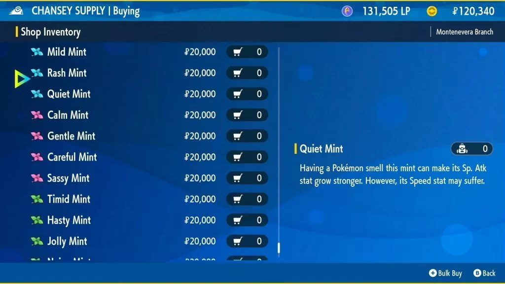 Pokemon Menthes écarlates : types et emplacements