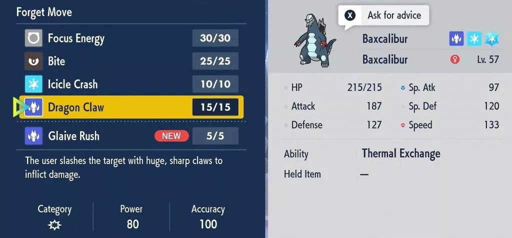 Pokemon : Écarlate et Violet - Guide de Baxcalibur