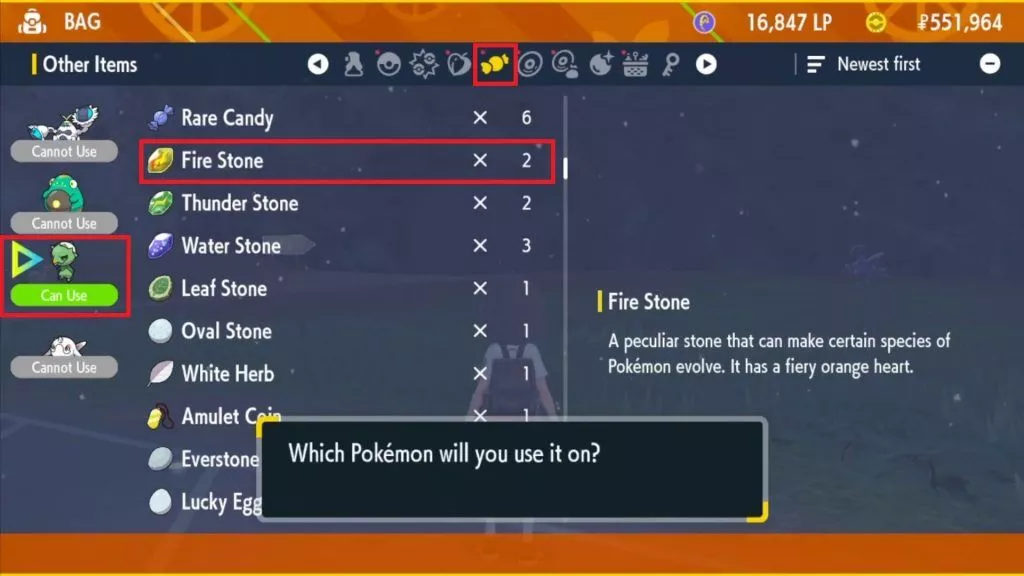Pokémon : Écarlate et Violet - Guide des pierres de feu