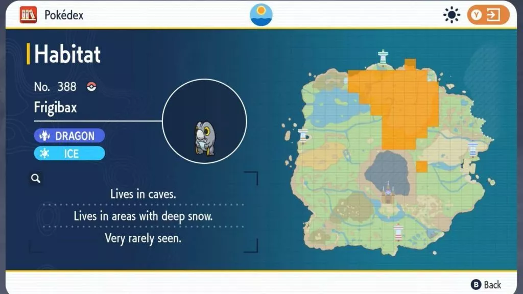 Pokemon : Écarlate et Violet - Emplacement de Frigibax