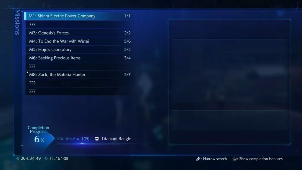 Crisis Core : Final Fantasy VII Reunion - Toutes les missions