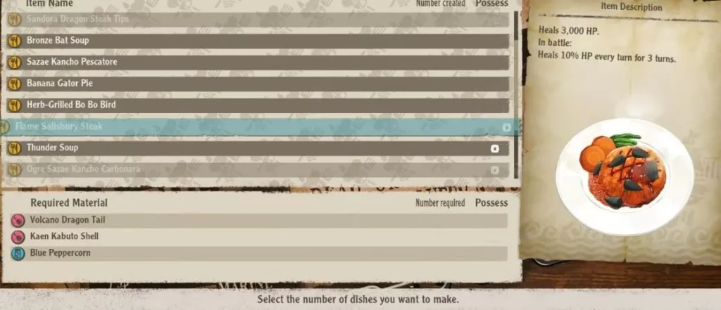 One Piece Odyssey : Tous les repas et cuisine