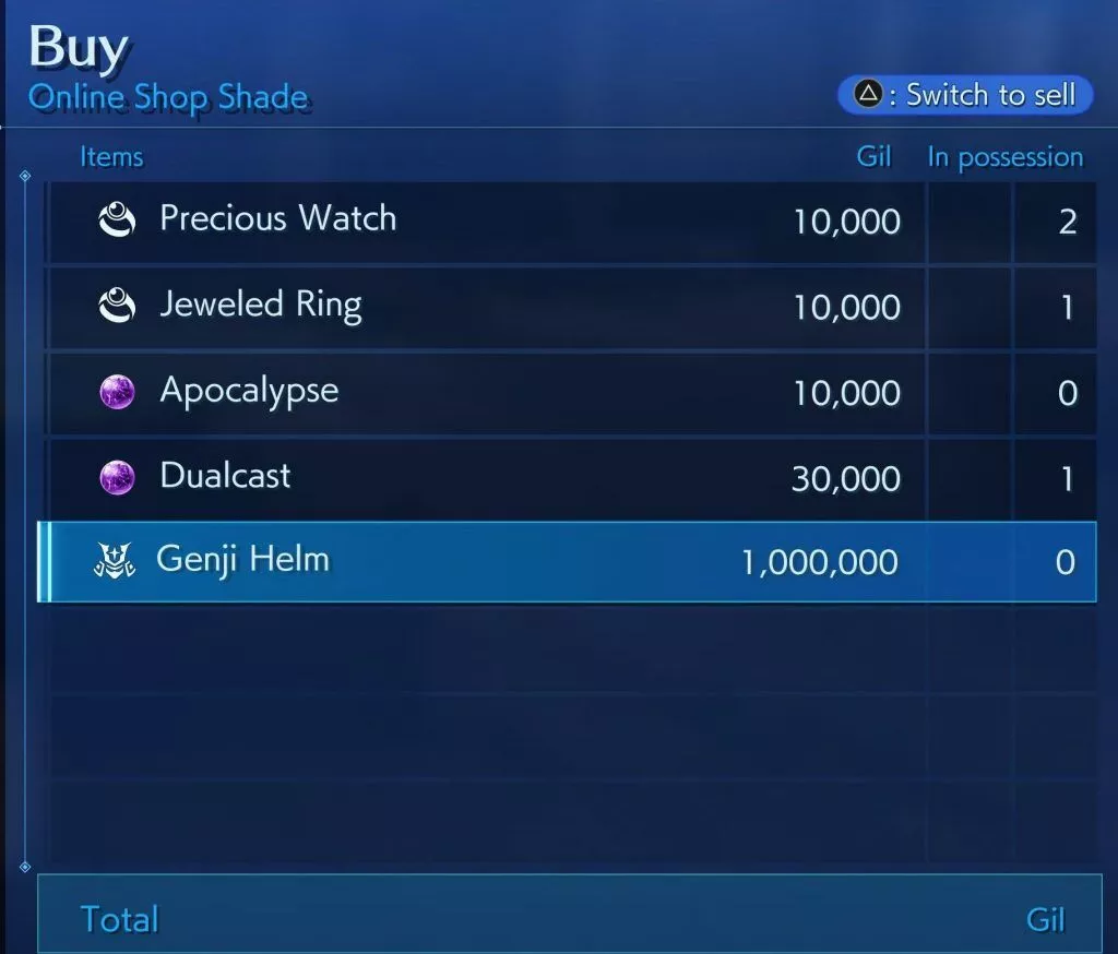 Crisis Core Reunion : Meilleurs accessoires [Top 12]