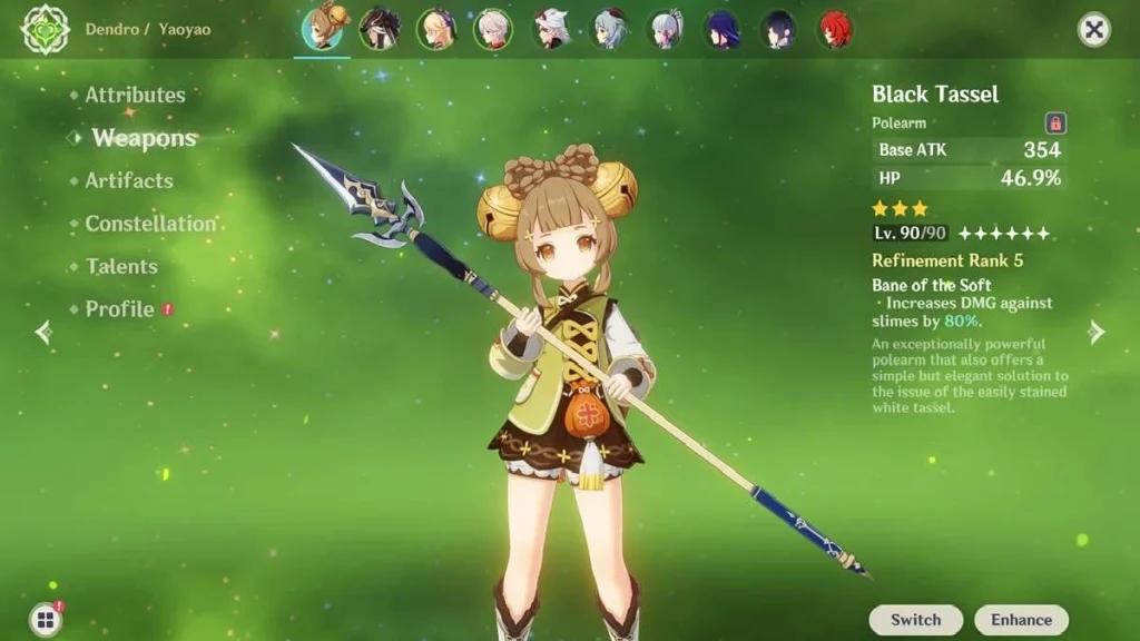 Genshin Impact : Guide des meilleures armes et artefacts de Yaoyao