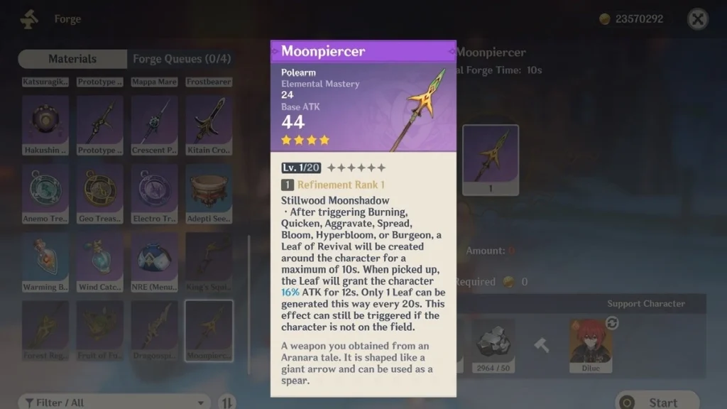 Genshin Impact : Guide des meilleures armes et artefacts de Yaoyao