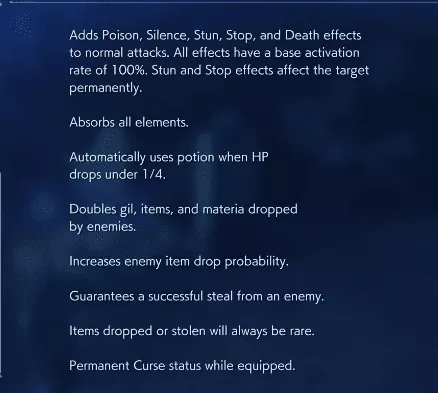 Crisis Core Reunion : Meilleurs accessoires [Top 12]