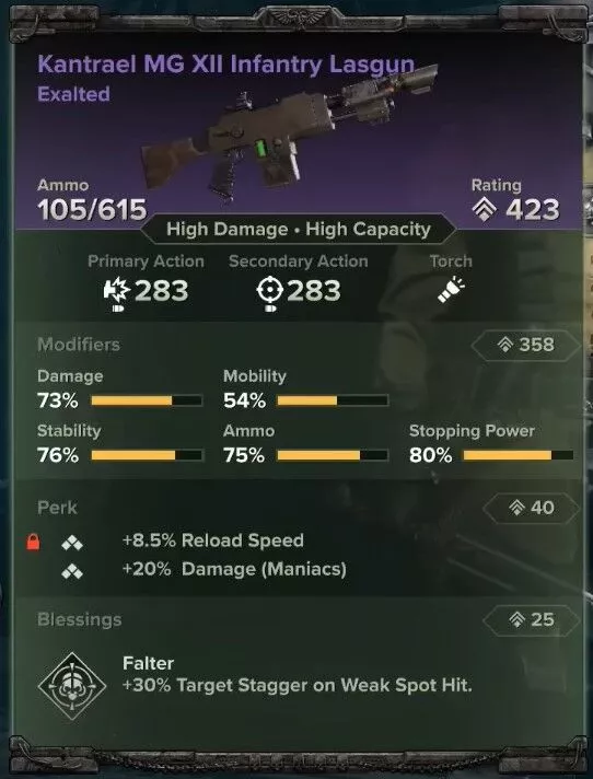 Warhammer 40k : Darktide - Meilleur build de vétéran sharpshooter