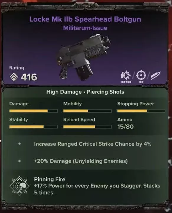 Warhammer 40k : Darktide - Meilleur build de vétéran sharpshooter