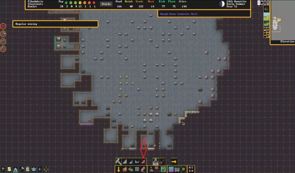 Dwarf Fortress : Comment supprimer un mur