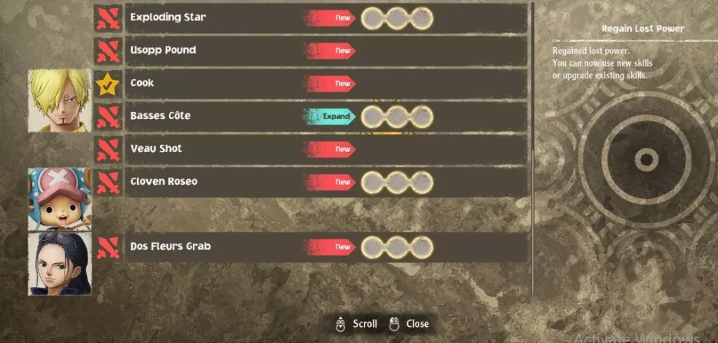 One Piece Odyssey : Tous les repas et cuisine