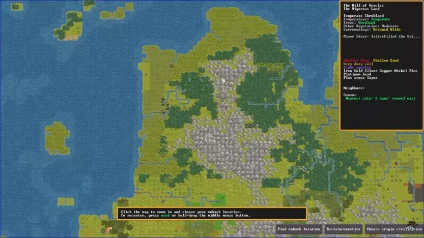 Dwarf Fortress : Configuration d'Embark [Guide complet]