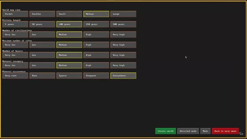 Dwarf Fortress : Configuration d'Embark [Guide complet]