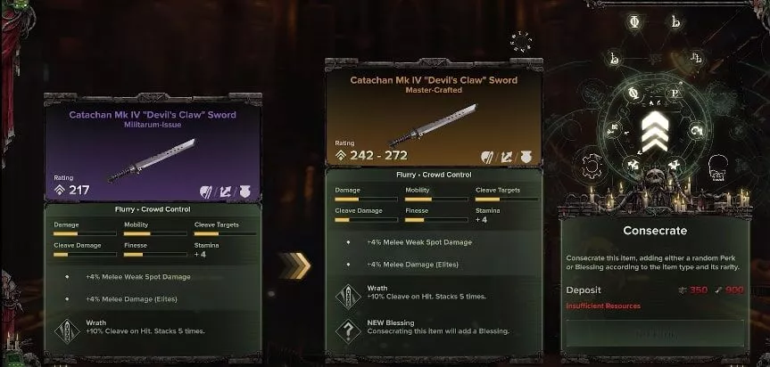 Warhammer 40K : Darktide - Liste des bénédictions