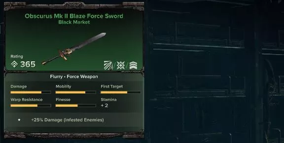 Warhammer 40k : Darktide - Emplacement de l'Épée de force