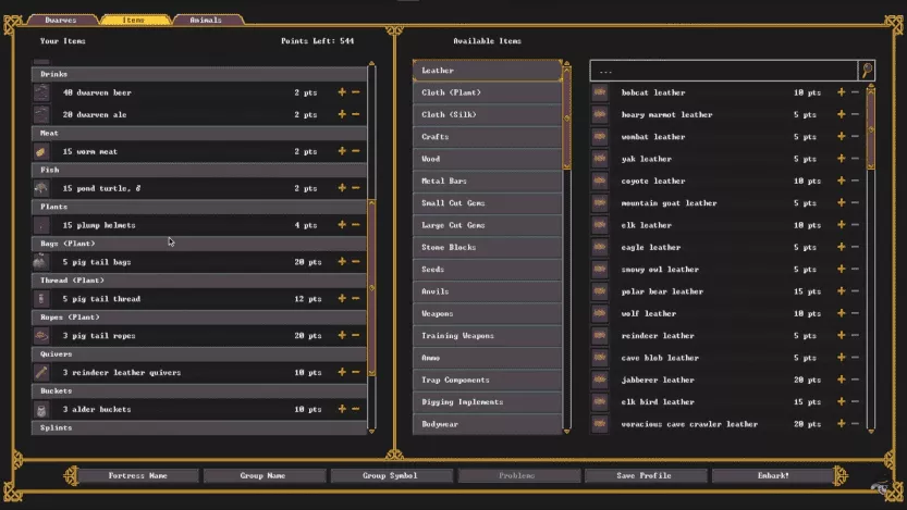 Dwarf Fortress : Configuration d'Embark [Guide complet]