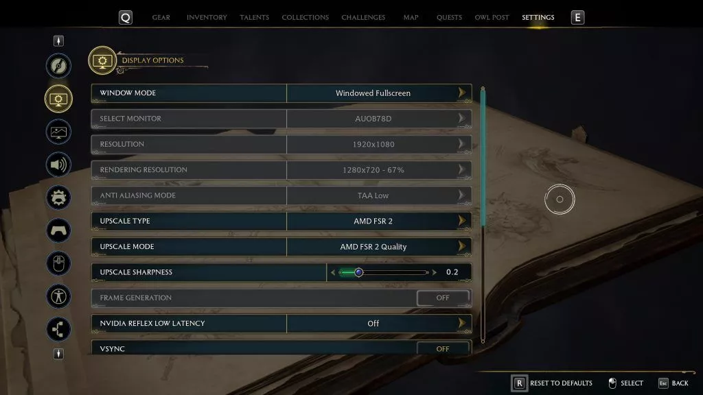 Les meilleures Paramètres graphiques de Hogwarts Legacy