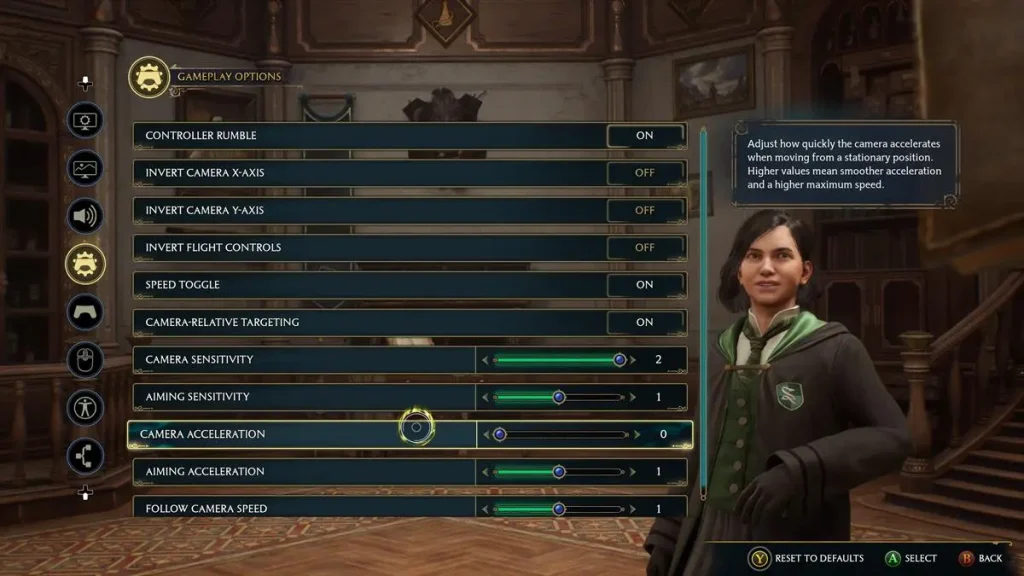 Hogwarts Legacy : Comment accélérer le mouvement de la caméra ?