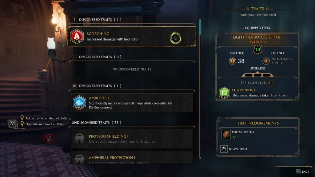 Hogwarts Legacy : Comment améliorer l'équipement et ajouter des traits