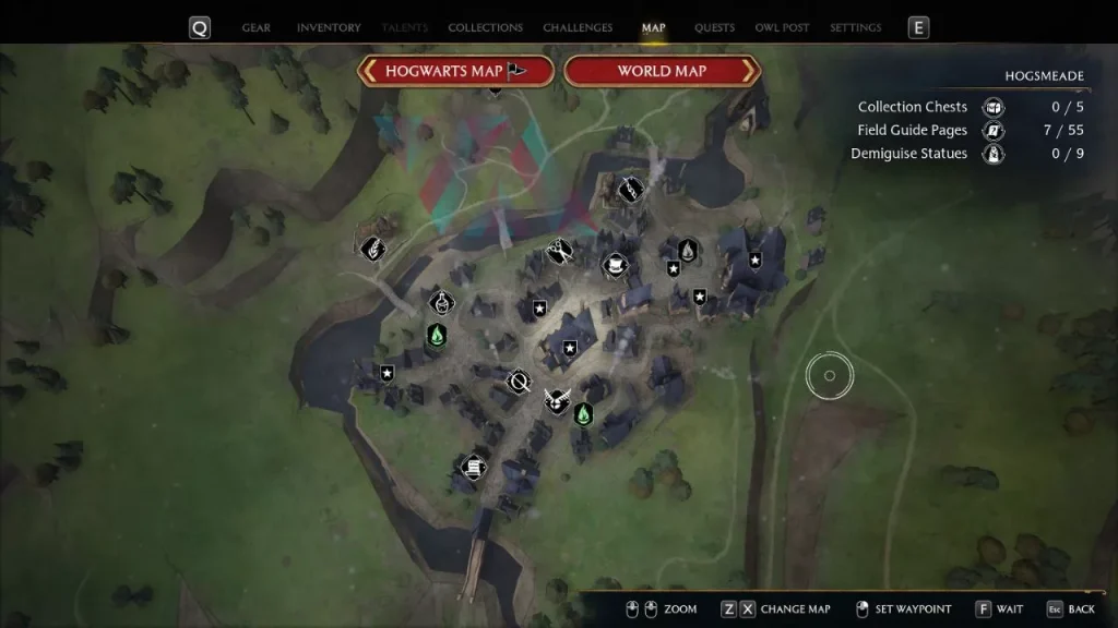 Hogwarts Legacy : Taille de la carte et tous les principaux points de repère