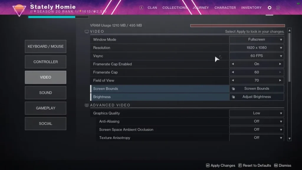 Destiny 2 : Comment réparer le déchirement de l'écran 1 Destiny 2 : Comment réparer le déchirement de l'écran