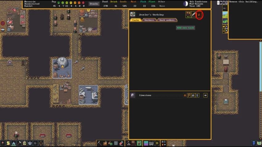 Dwarf Fortress : Comment retirer la construction