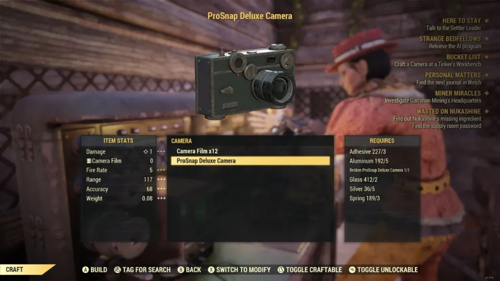 Comment trouver l'appareil photo ProSnap Deluxe dans Fallout 76