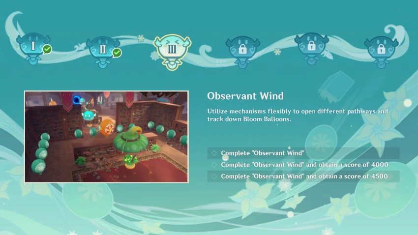 Genshin Impact : Guide de la poursuite florale du 3e jour (Observant Wind)