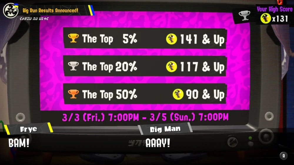 Le deuxième "Big Run" de Splatoon 3 a été encore plus compétitif que le premier ; voici les résultats