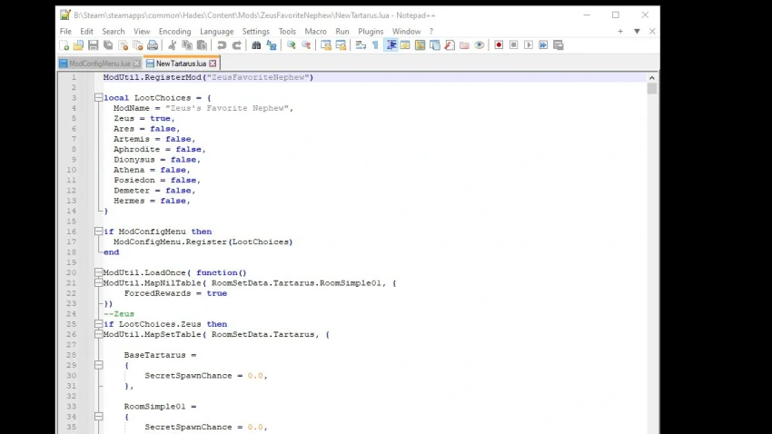 Comment installer le mod Zeus's Favorite Nephew pour Hadès ?