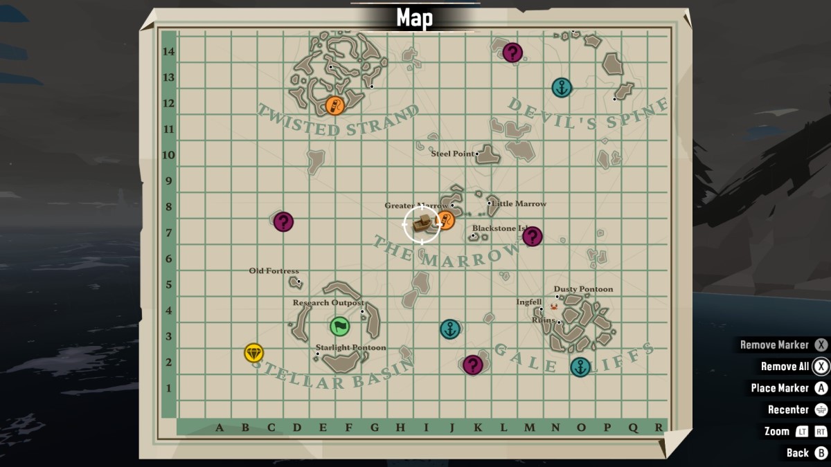 Dredge : Comment utiliser les marqueurs de carte 4 Exemple 2