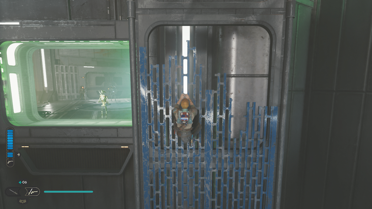 Star Wars Jedi : Survivor - Comment obtenir des couleurs pour la tenue de commandant 2 Cal grimpant sur le rail avec un champ de force à sa gauche Comment obtenir des couleurs pour la tenue de commandant dans Star Wars Jedi: Survivor