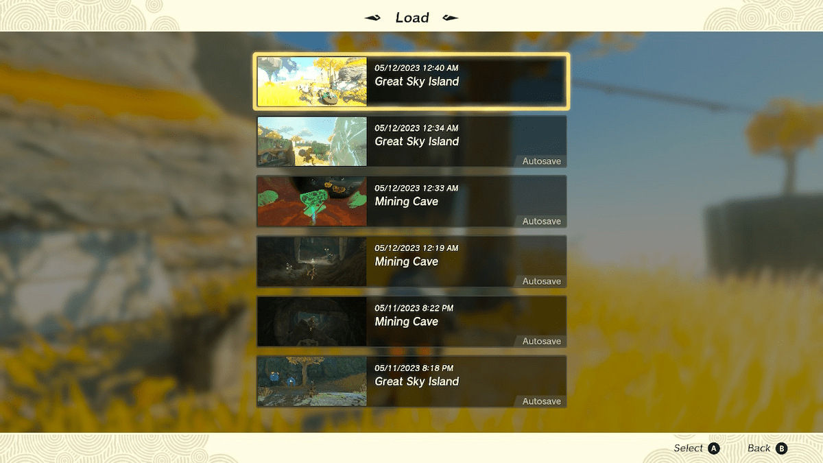 Comment enregistrer et charger dans Tears Of The Kingdom