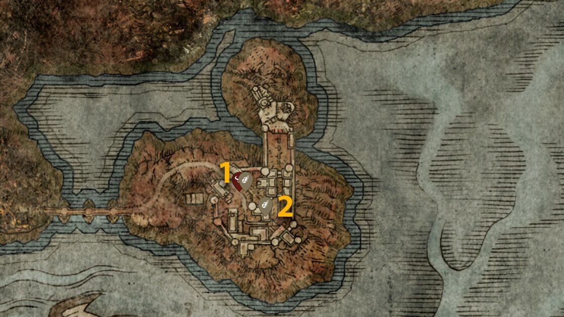 Emplacements de la carte du château de Redmane pour Smithing Stones 4