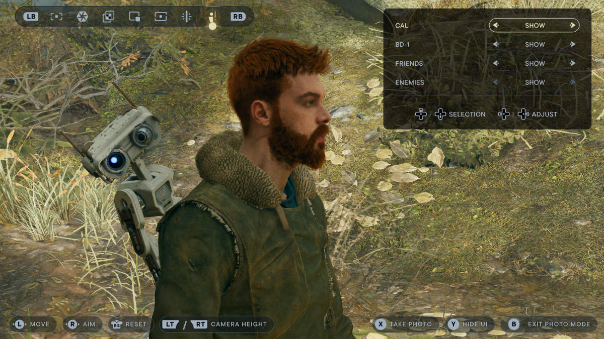 Star Wars Jedi : Survivor - Comment utiliser le mode photo 1 Capture d'écran Cal Bd Editor Effets d'image Filtres Contrôles