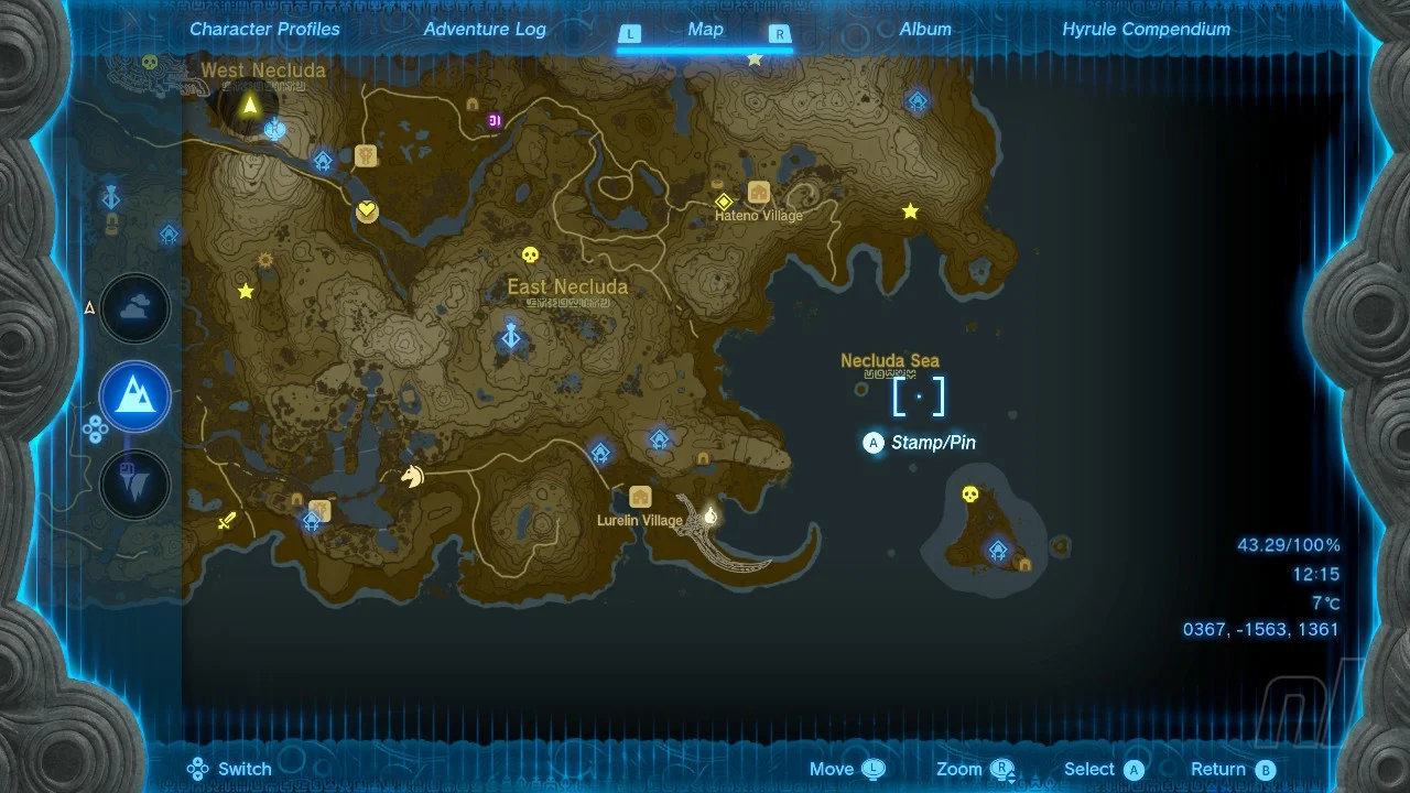 Emplacement du village de Lurelin dans Tears of the Kingdom