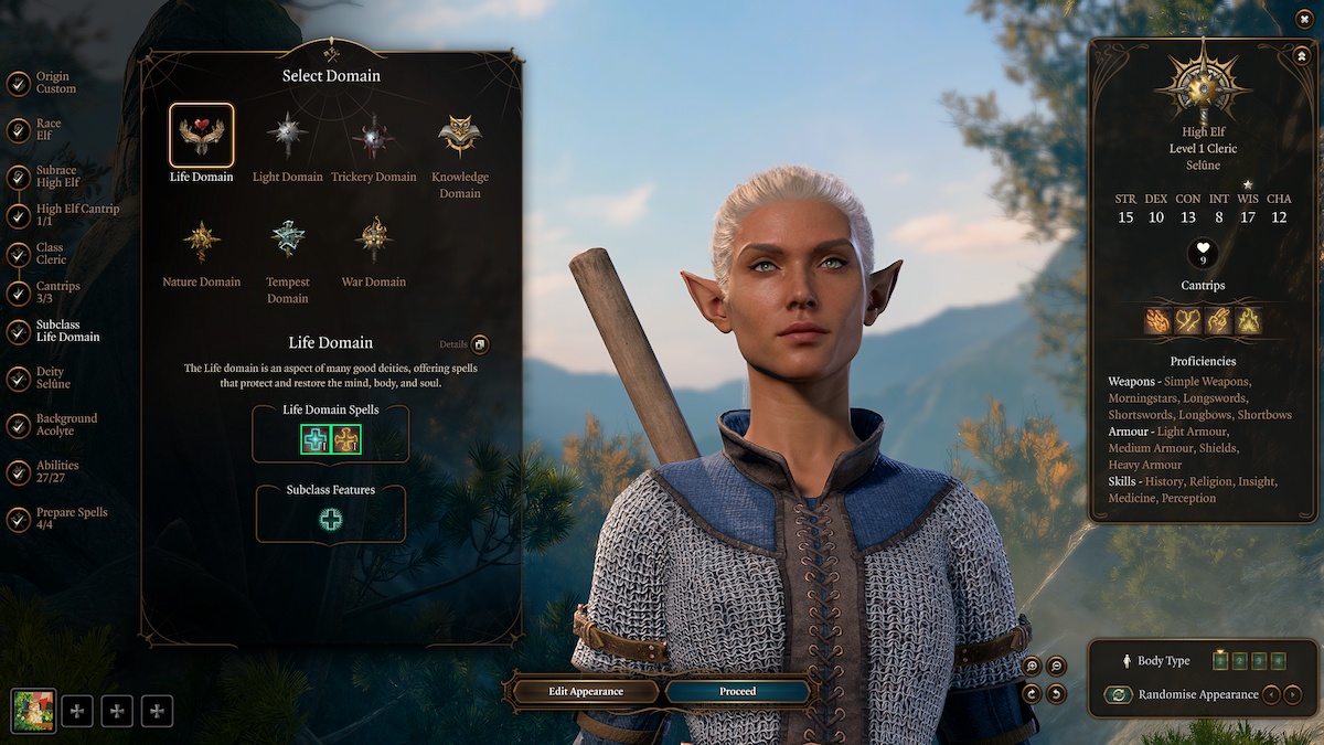 Baldurs Gate 3 Classe de clerc et guide des compétences Domaine de la sous-classe