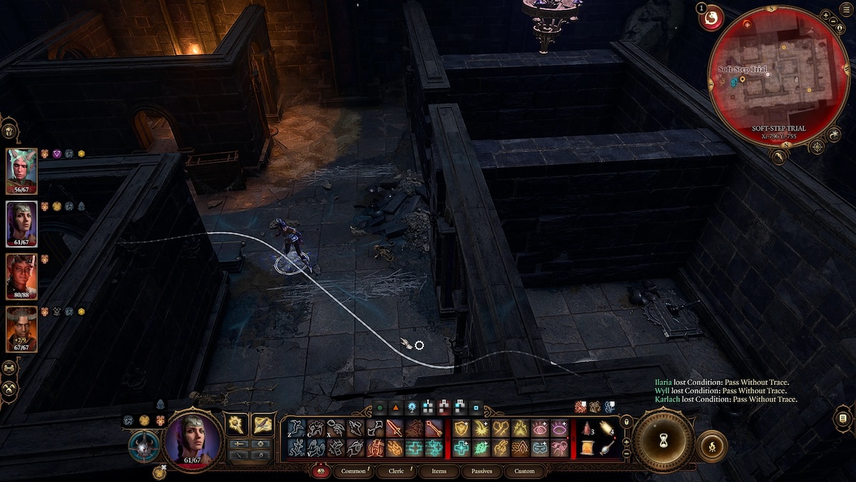 Baldur's Gate 3 : Épreuve du Pas Léger dans le Temple de Shar 2 Comment réussir l'épreuve du pas leger avec passer l'ombre