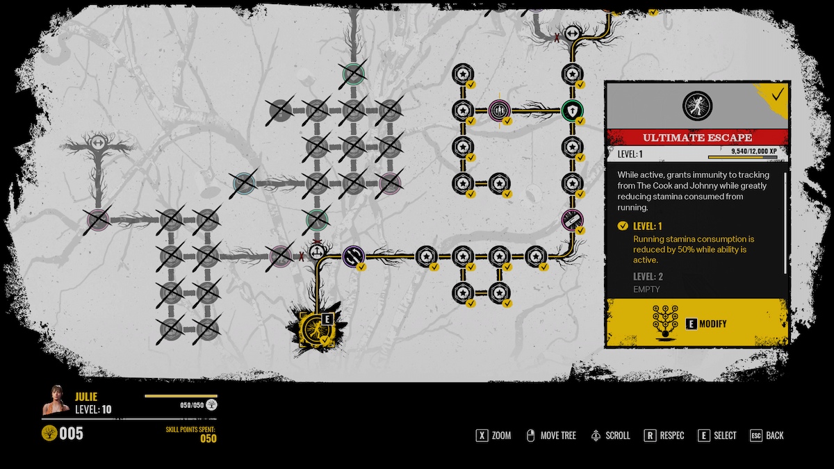 Texas Chain Saw Massacre : Comment se respécialiser 1 Comment respecter la spécification dans l'arbre de compétences du massacre à la tronçonneuse au Texas