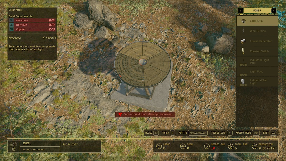 Meilleures sources d'énergie dans Starfield Outpost expliquées Panneau solaire