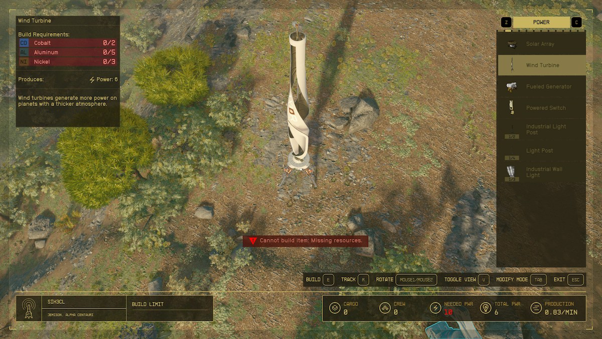 Les meilleures sources d'énergie de Starfield Outpost ont expliqué l'éolienne