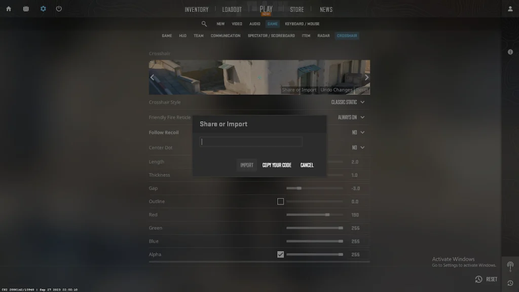 Meilleurs codes CS2 pro crosshair [2023]