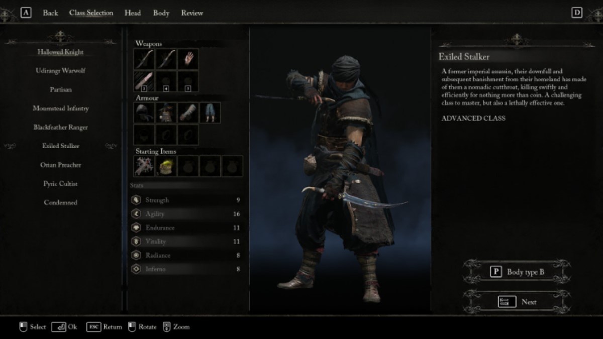 Quelle classe de départ devriez-vous choisir dans Lords Of The Fallen Exiled Stalker