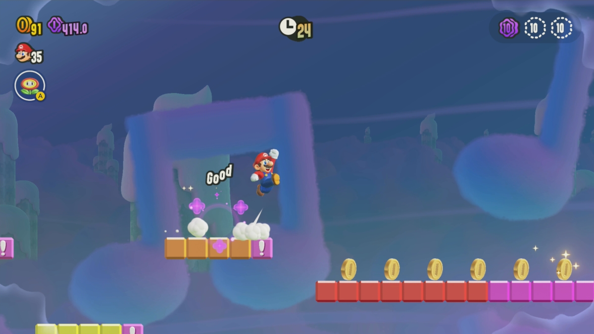 Smb Wonder Jump Jump Jump après la première grande pièce Wonder