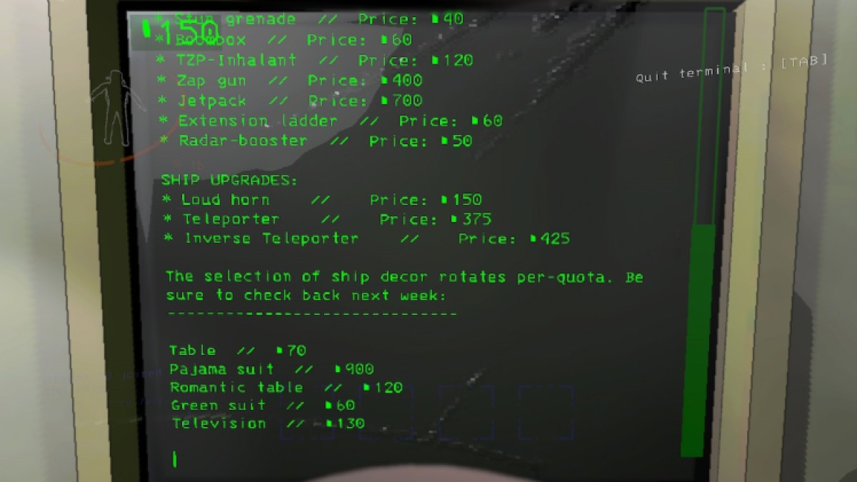 Comment déplacer des meubles dans le terminal de Lethal Company
