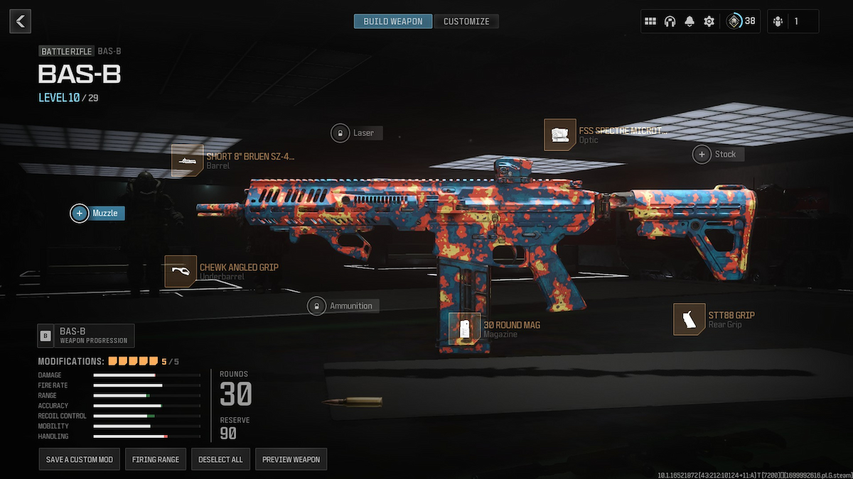 Équipement Mw3 Bas B