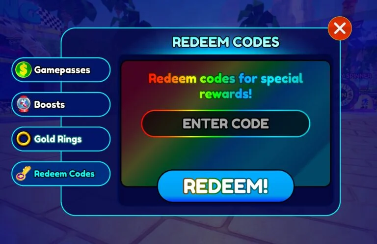 Sonic Speed : Simulator - Codes Novembre 2023