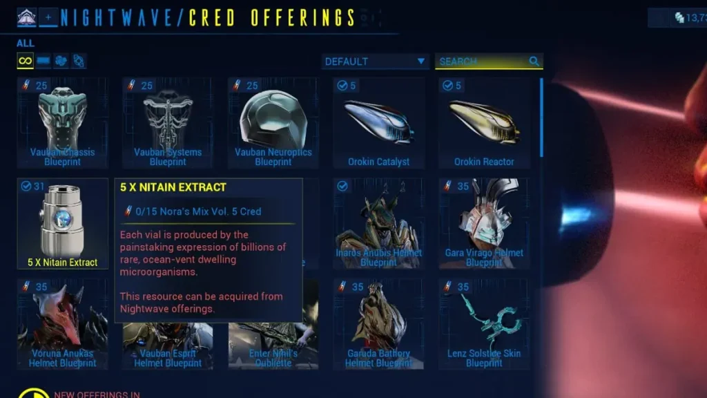 Warframe : Comment obtenir de l'extrait de Nitain
